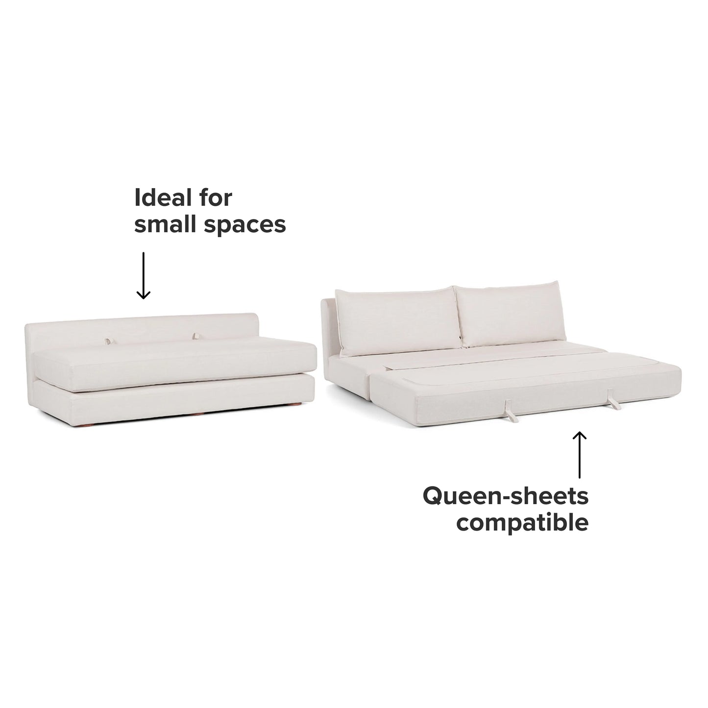 Sofá cama Altara de 190 cm (75") - Blanco vintage