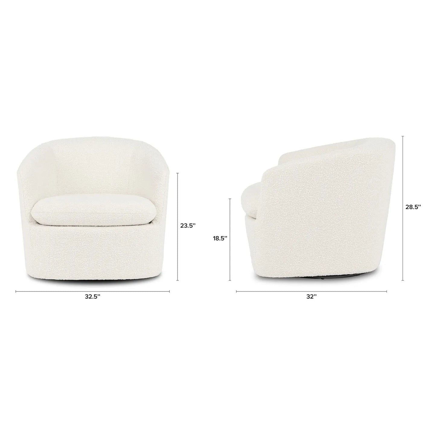 Sillón giratorio Turoy de 32,5" - marfil