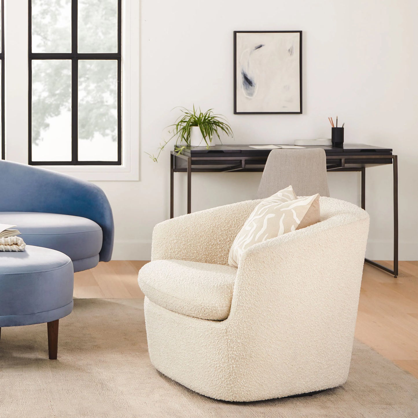 Sillón giratorio Turoy de 32,5" - marfil
