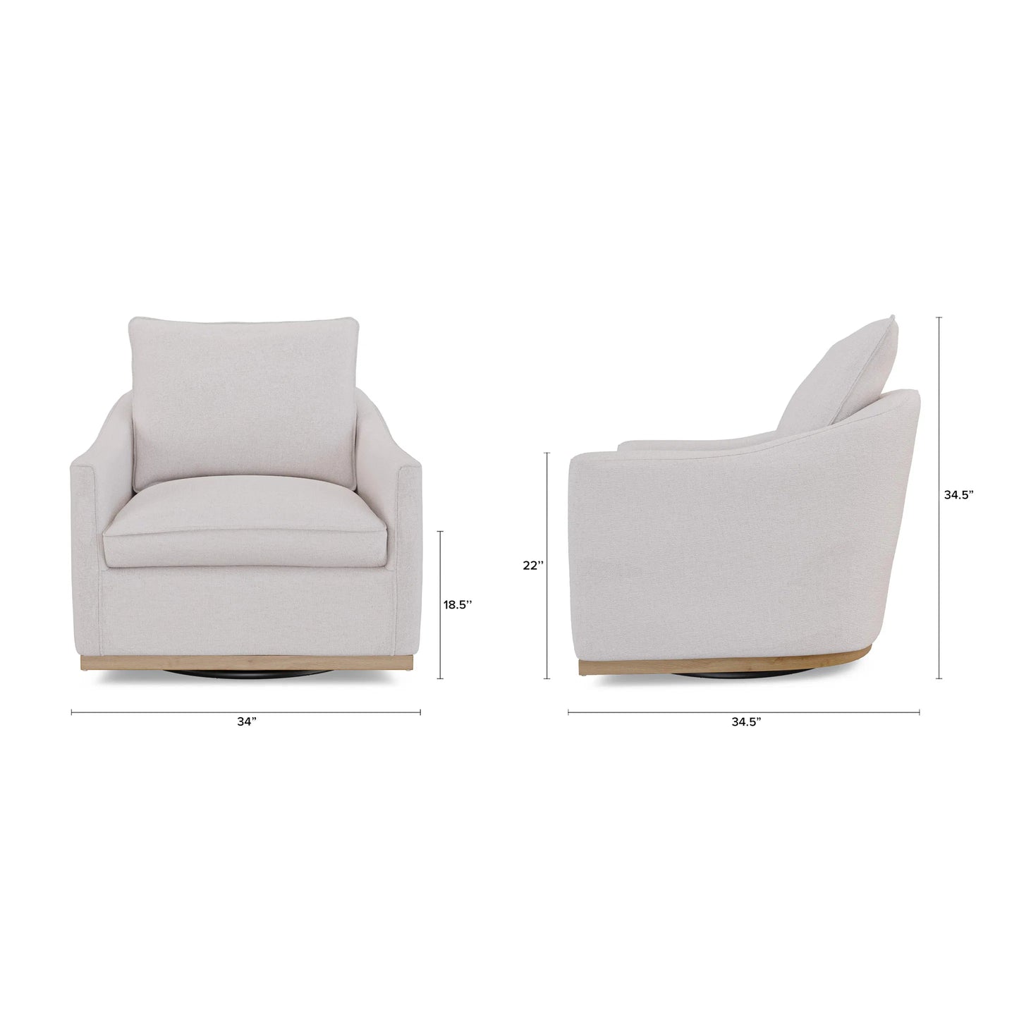 Sillón giratorio de 86 cm (34") - Blanco