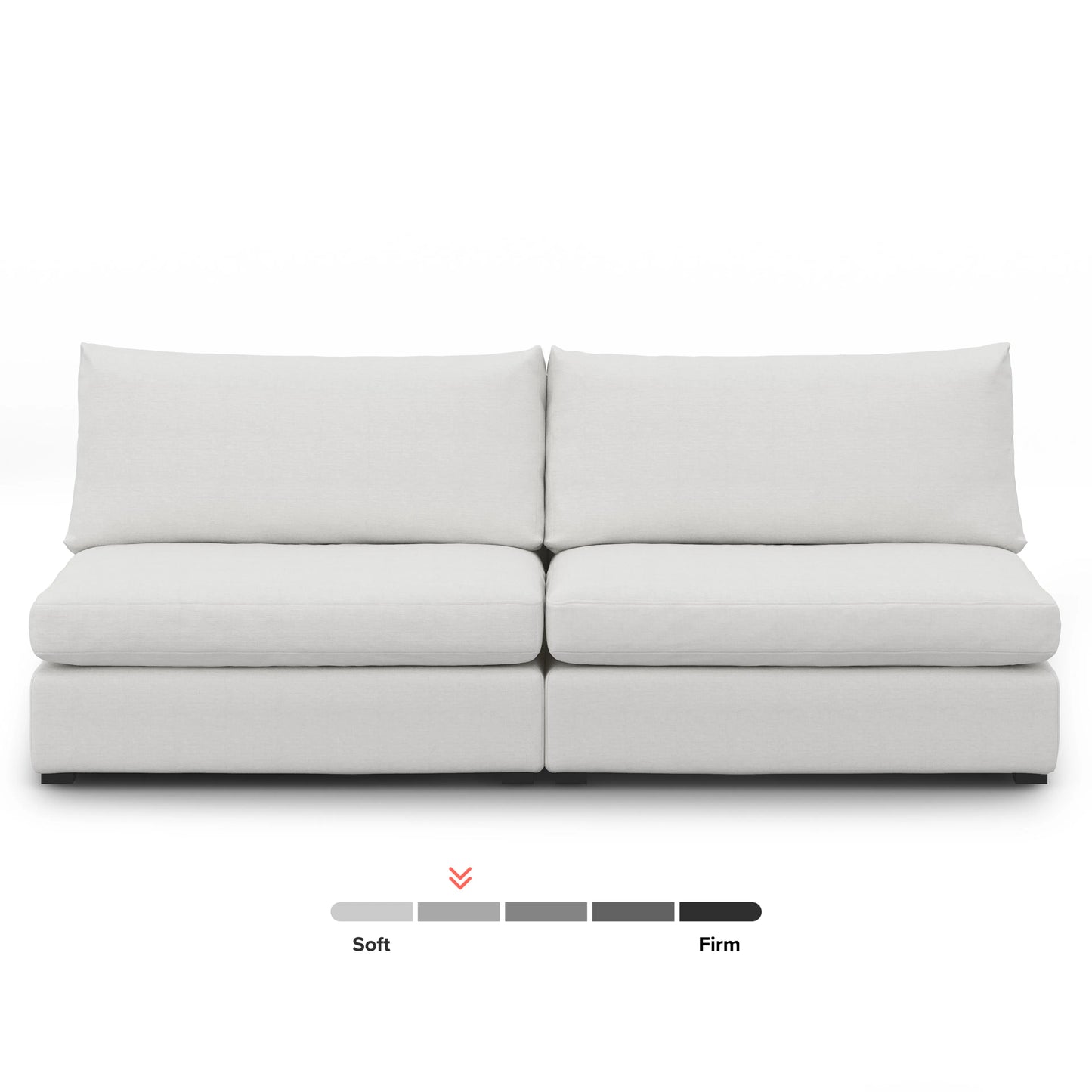 Sofá modular sin brazos Beta de 79 - Blanco cuarzo