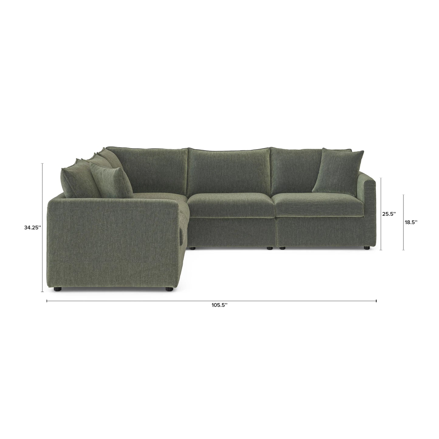 Seccional esquinero Lenae de 106" - Eleos Green