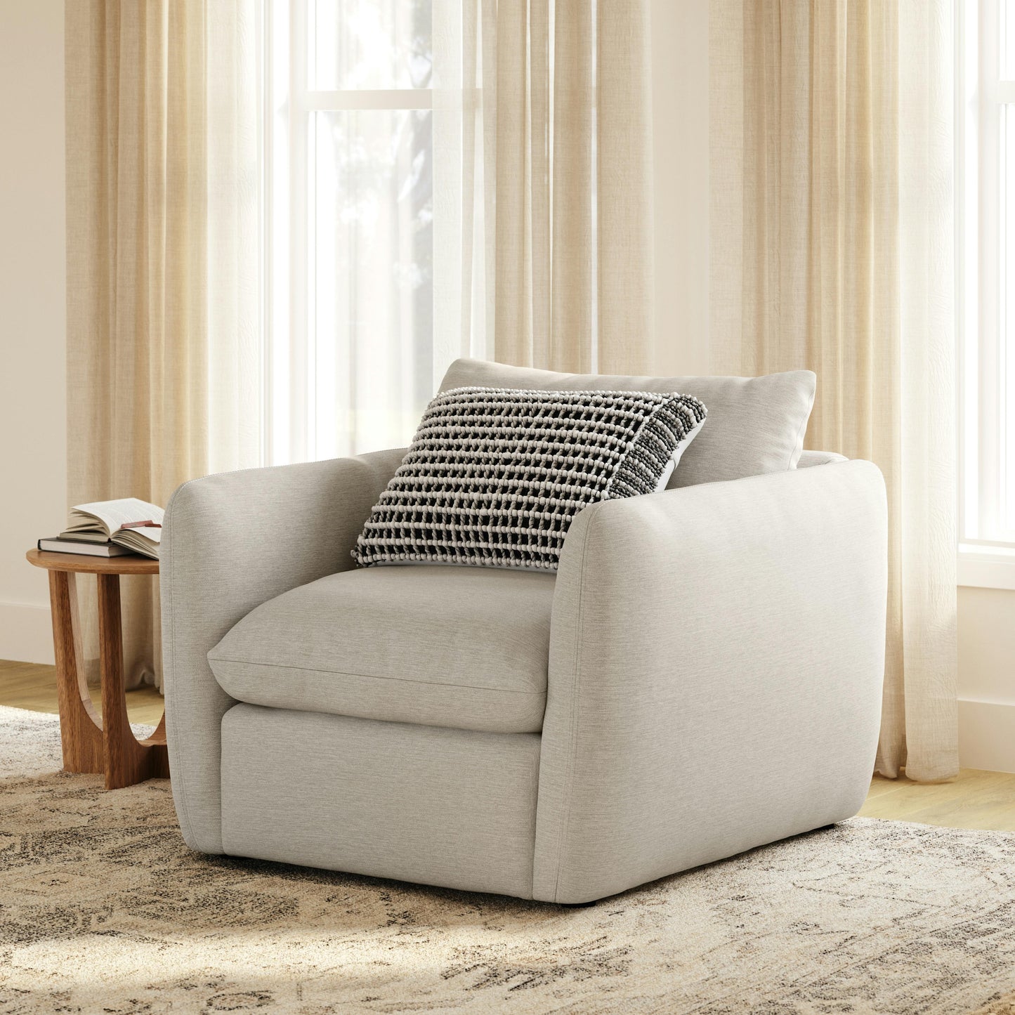 Sillón Leigh de 42" - Plata Marfil