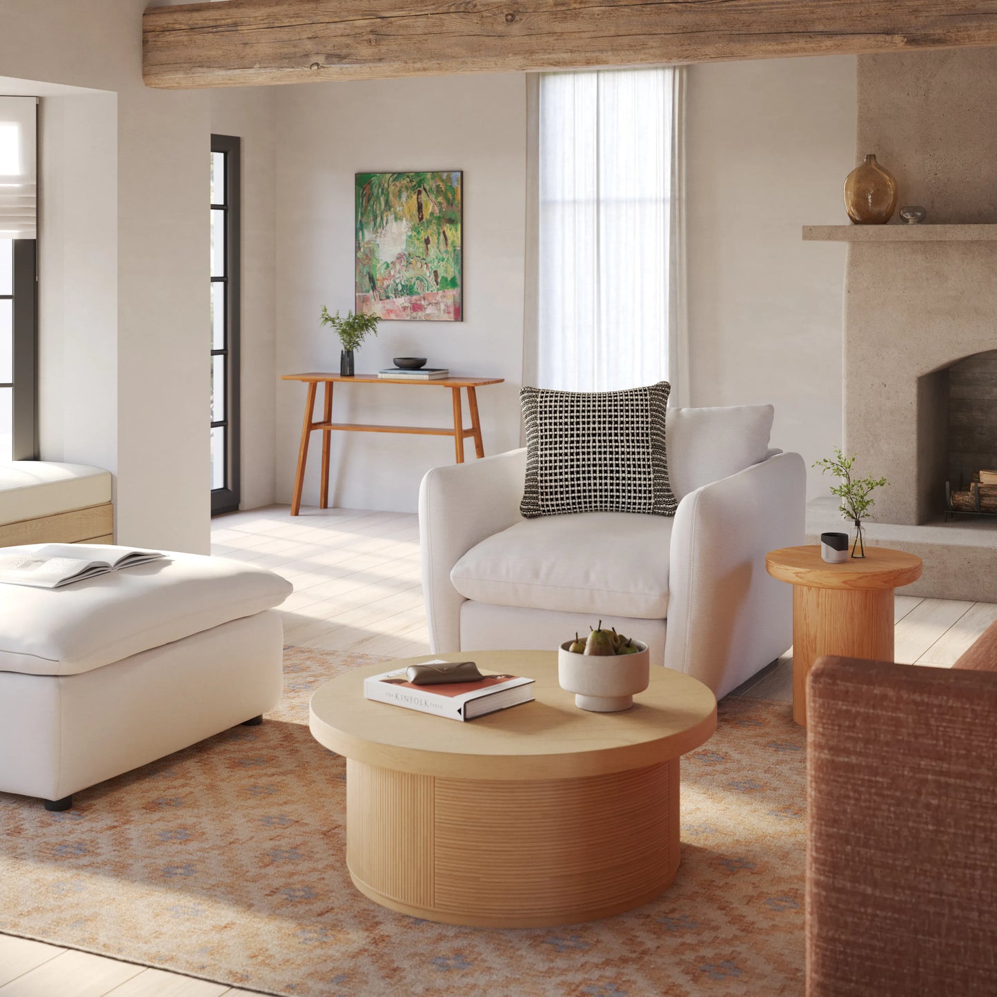 Sillón Leigh de 42" - Plata Marfil