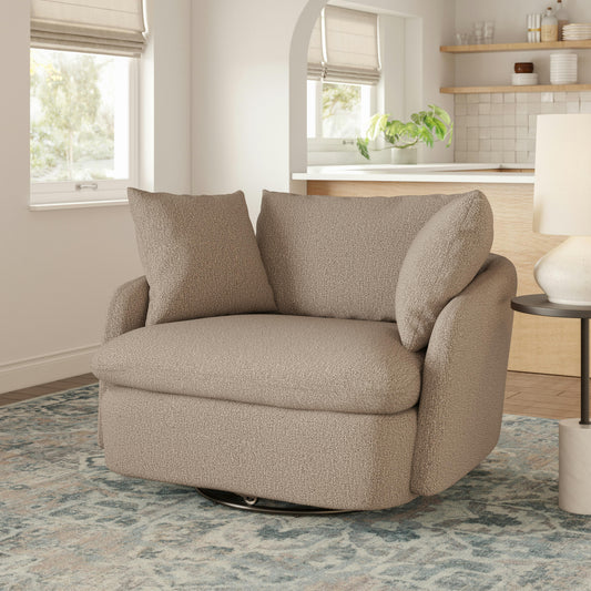 Sillón giratorio Leigh de 119 cm (47") - Lana color arena