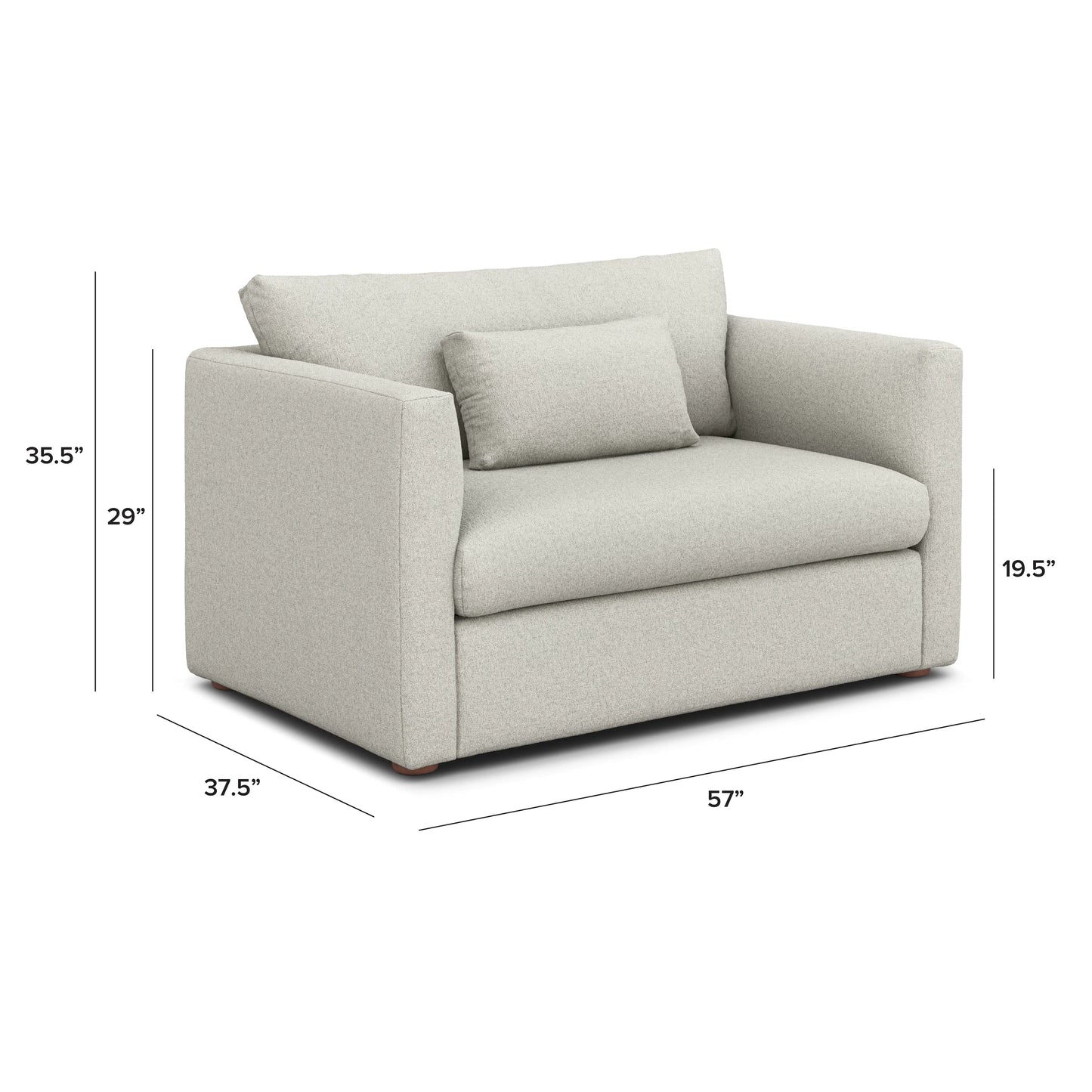 Sillón cama Marina de 57" - Color marfil trébol